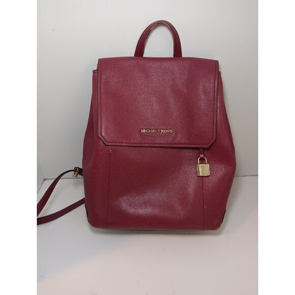 Michael Kors Hayes Backpack Medium Leather Bag Mulberry Ballet SEE PICS - Picture 1 of 7